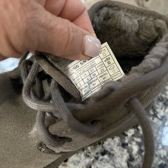 UGG Taupe Lace-Up Suede Boots - Picture 4 of 5